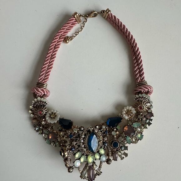 Eye Candy LA  Juline Multi Color Crystal Collar Necklace - Picture 2 of 8